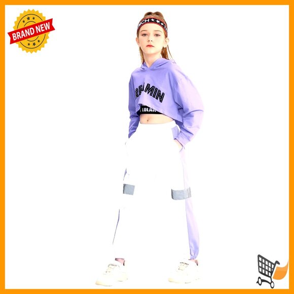 Other - Cropped Hoodie Tank Top Jogger Pants Set Y2K Street Dance Performance Outfit